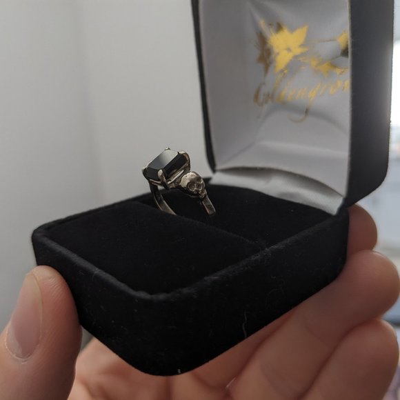 Onyx Skulls 10k White Gold Margaret Cross Modern Mourning Jewellery Discontinued - Picture 4 of 7